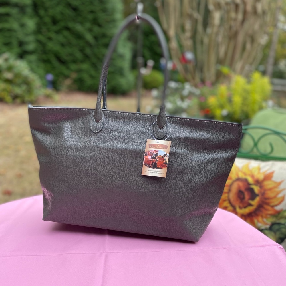 PRICE REDUCED Gray Leather Tote
